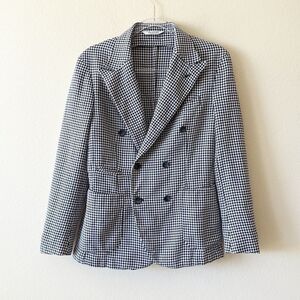 Bottega Martinese Double Breasted Houndstooth Blazer